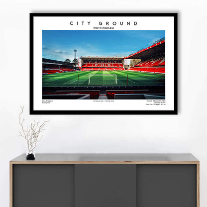 The City Ground Football Stadium Print, Nottingham Stadium Wall Art, Framed Art Print Wall Decor