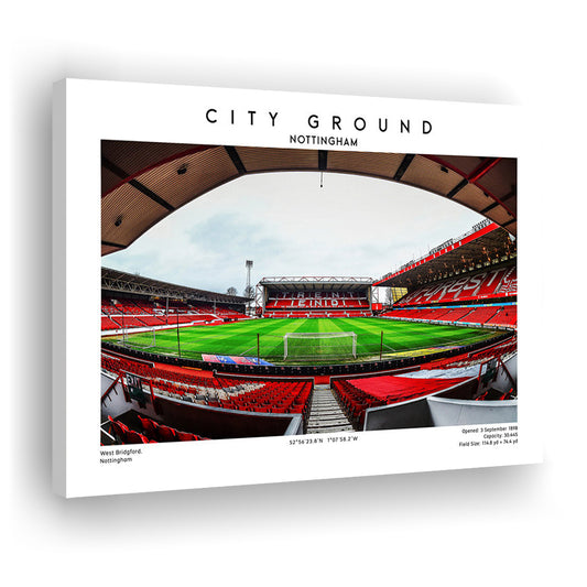 The City Ground Print, Nottingham Stadium Wall Art, Sport Art Print, Fan Gifts, Canvas Print Wall Art, Man Cave Gift