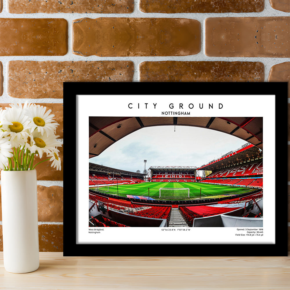 The City Ground Print, Nottingham Stadium Wall Art, Sport Art Print, Fan Gifts, Framed Art Print Wall Decor