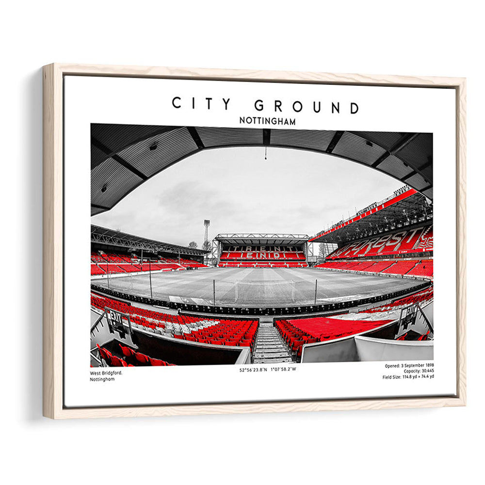 The City Ground Print, Nottingham Stadium Wall Art, Sport Art Print, Framed Canvas Print Wall Art