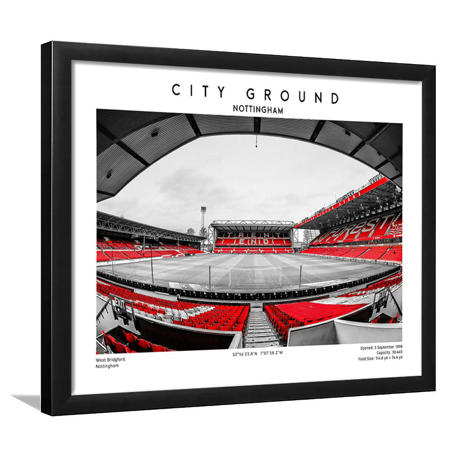 The City Ground Print, Nottingham Stadium Wall Art, Sport Art Print, Framed Art Print Wall Decor