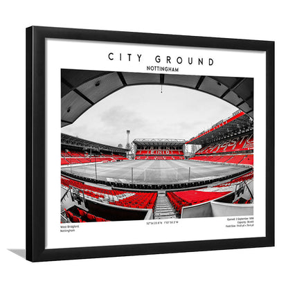 The City Ground Print, Nottingham Stadium Wall Art, Sport Art Print, Framed Art Print Wall Decor