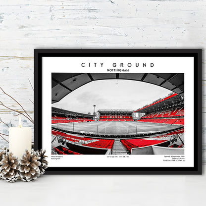 The City Ground Print, Nottingham Stadium Wall Art, Sport Art Print, Framed Canvas Print Wall Art