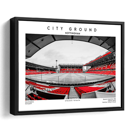 The City Ground Print, Nottingham Stadium Wall Art, Sport Art Print, Framed Canvas Print Wall Art