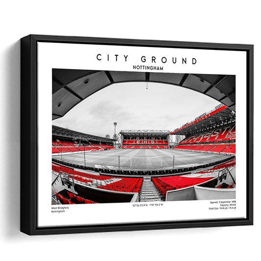 The City Ground Print, Nottingham Stadium Wall Art, Sport Art Print, Framed Canvas Print Wall Art
