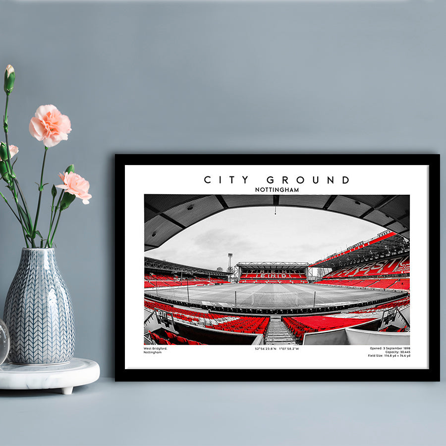 The City Ground Print, Nottingham Stadium Wall Art, Sport Art Print, Framed Art Print Wall Decor