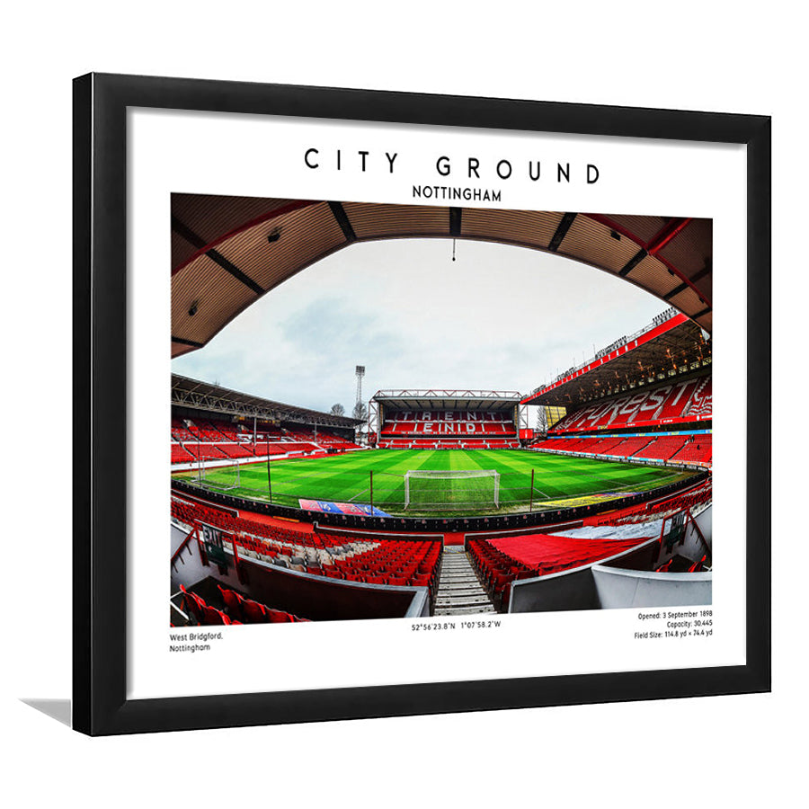 The City Ground Print, Nottingham Stadium Wall Art, Sport Art Print, Fan Gifts, Framed Art Print Wall Decor