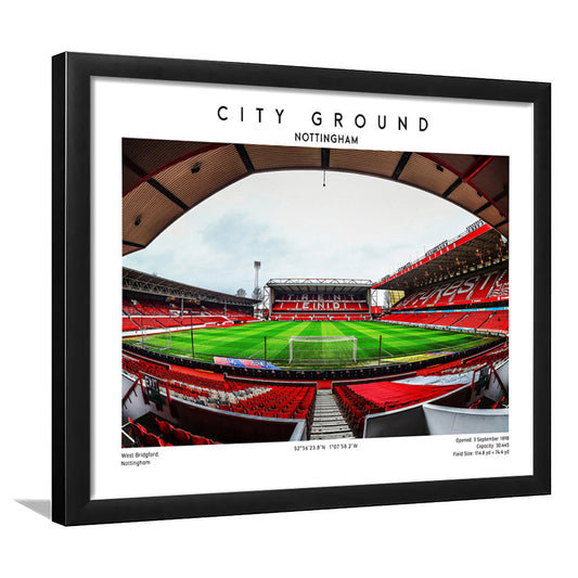 The City Ground Print, Nottingham Stadium Wall Art, Sport Art Print, Fan Gifts, Framed Art Print Wall Decor