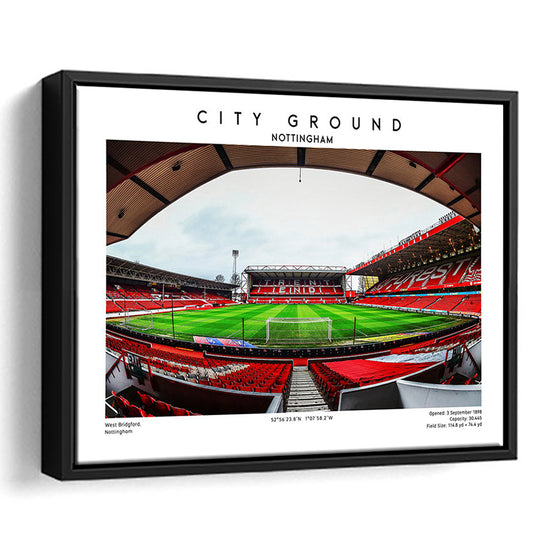 The City Ground Print, Nottingham Stadium Wall Art, Sport Art Print, Fan Gifts, Framed Canvas Print Wall Art