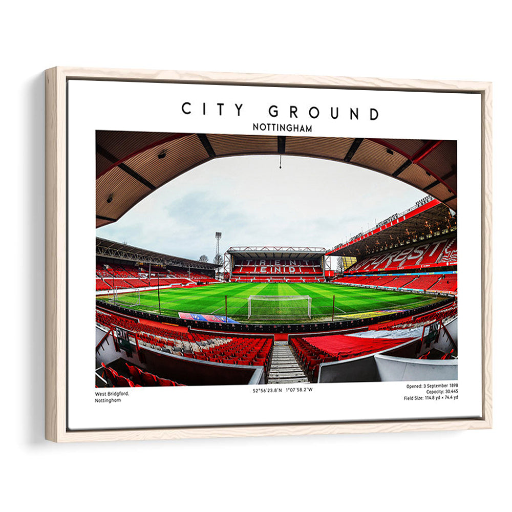 The City Ground Print, Nottingham Stadium Wall Art, Sport Art Print, Fan Gifts, Framed Canvas Print Wall Art