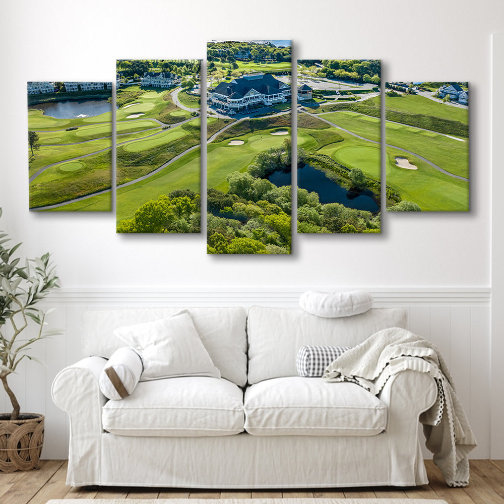 The Club At New Seabury Offers A ‘Cape Escape’, Golf Art Print, 5 Pieces Mixed Canvas Print Wall Art
