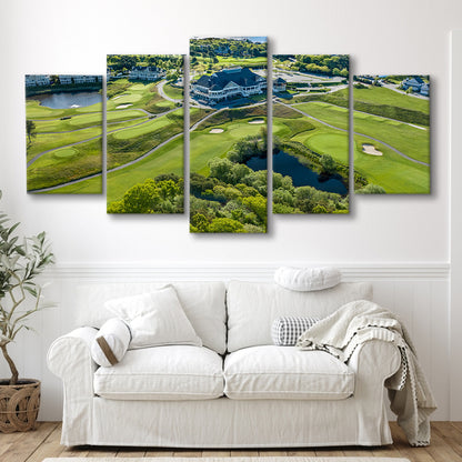 The Club At New Seabury Offers A ‘Cape Escape’, Golf Art Print, 5 Pieces Mixed Canvas Print Wall Art