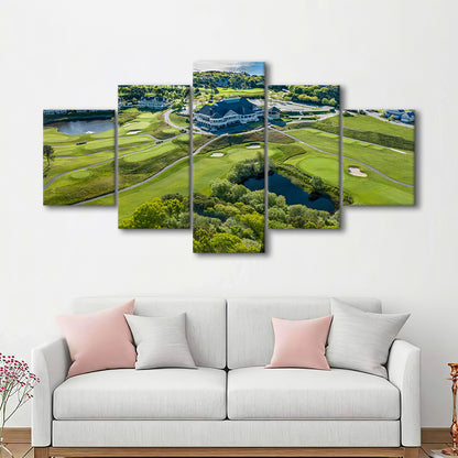 The Club At New Seabury Offers A ‘Cape Escape’, Golf Art Print, 5 Pieces Mixed Canvas Print Wall Art