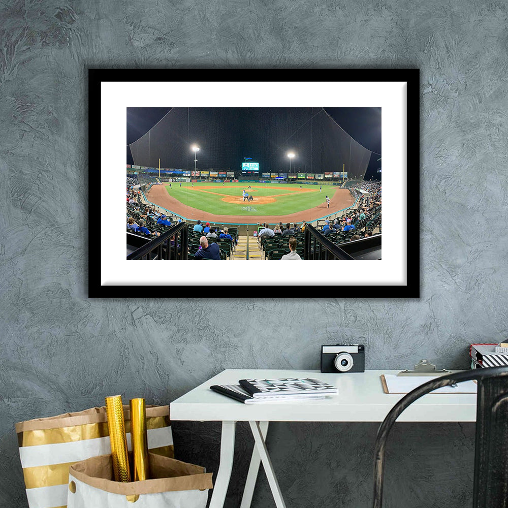 The Diamond Stadium, Stadium Canvas, Sport Art, Gift for him, White Border Framed Art Print Wall Decor