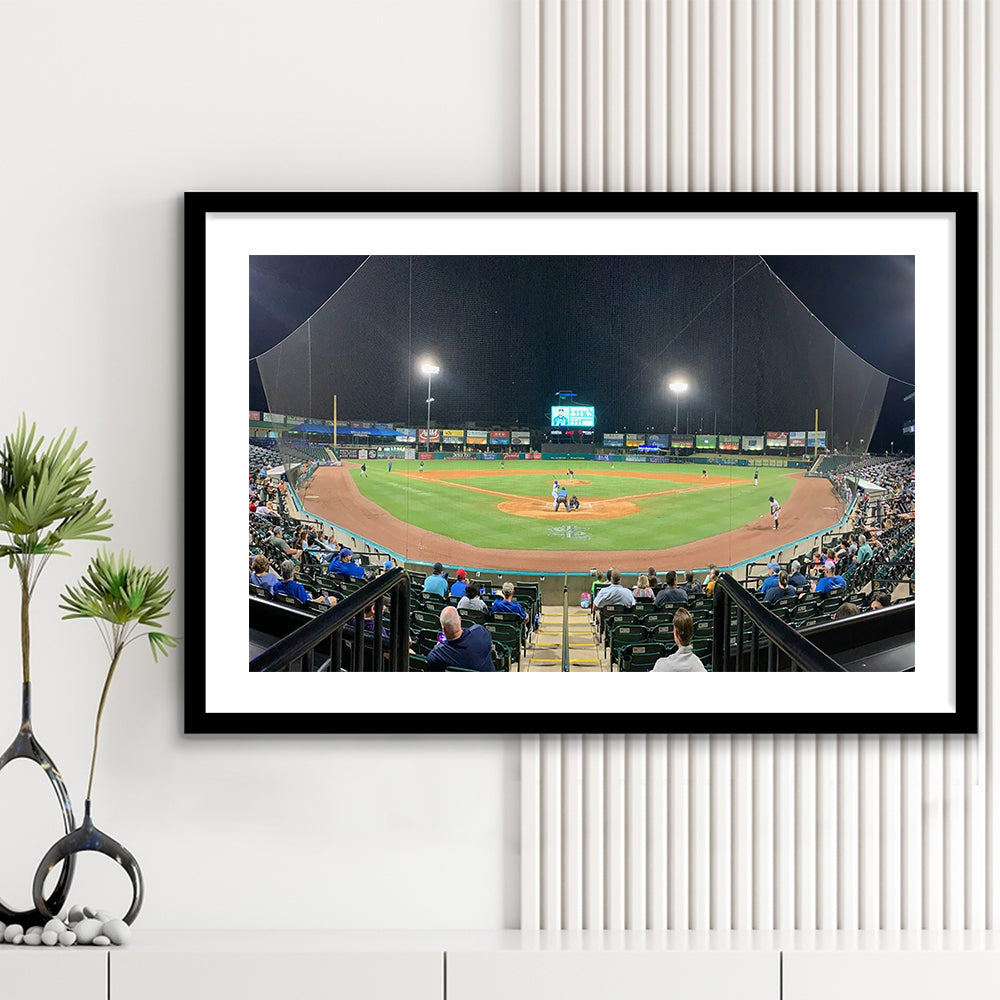 The Diamond Stadium, Stadium Canvas, Sport Art, Gift for him, White Border Framed Art Print Wall Decor