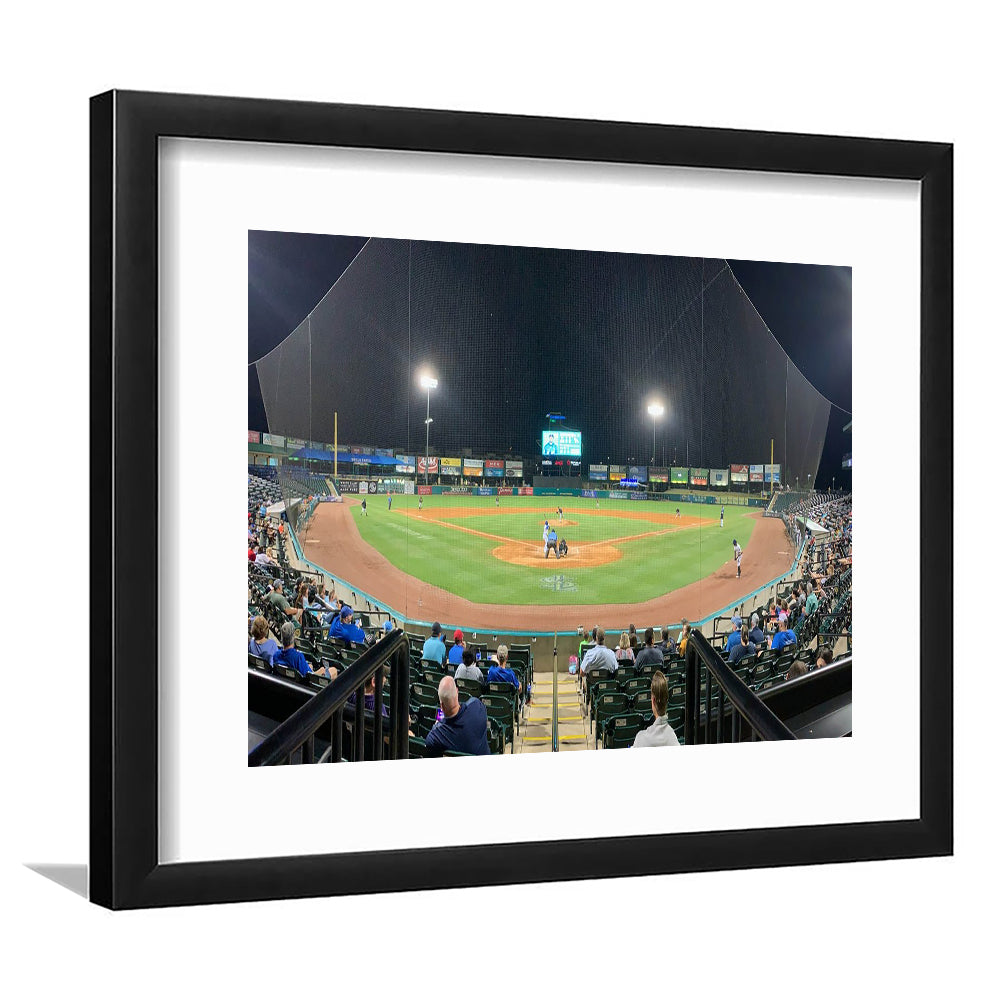The Diamond Stadium, Stadium Canvas, Sport Art, Gift for him, White Border Framed Art Print Wall Decor