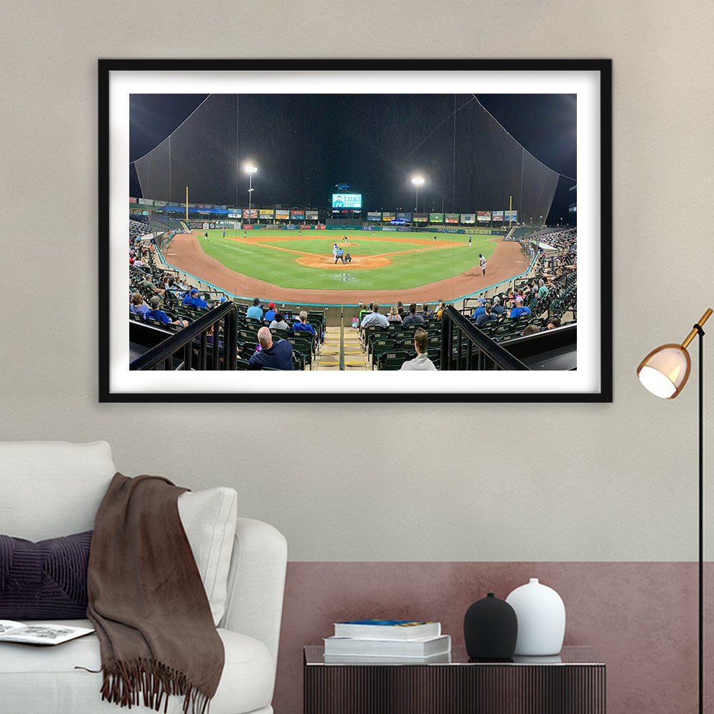 The Diamond Stadium, Stadium Canvas, Sport Art, Gift for him, White Border Framed Art Print Wall Decor