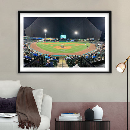 The Diamond Stadium, Stadium Canvas, Sport Art, Gift for him, White Border Framed Art Print Wall Decor