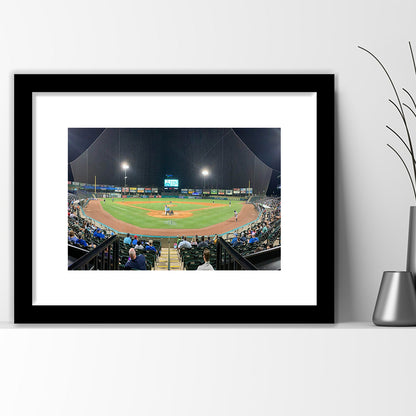 The Diamond Stadium, Stadium Canvas, Sport Art, Gift for him, White Border Framed Art Print Wall Decor