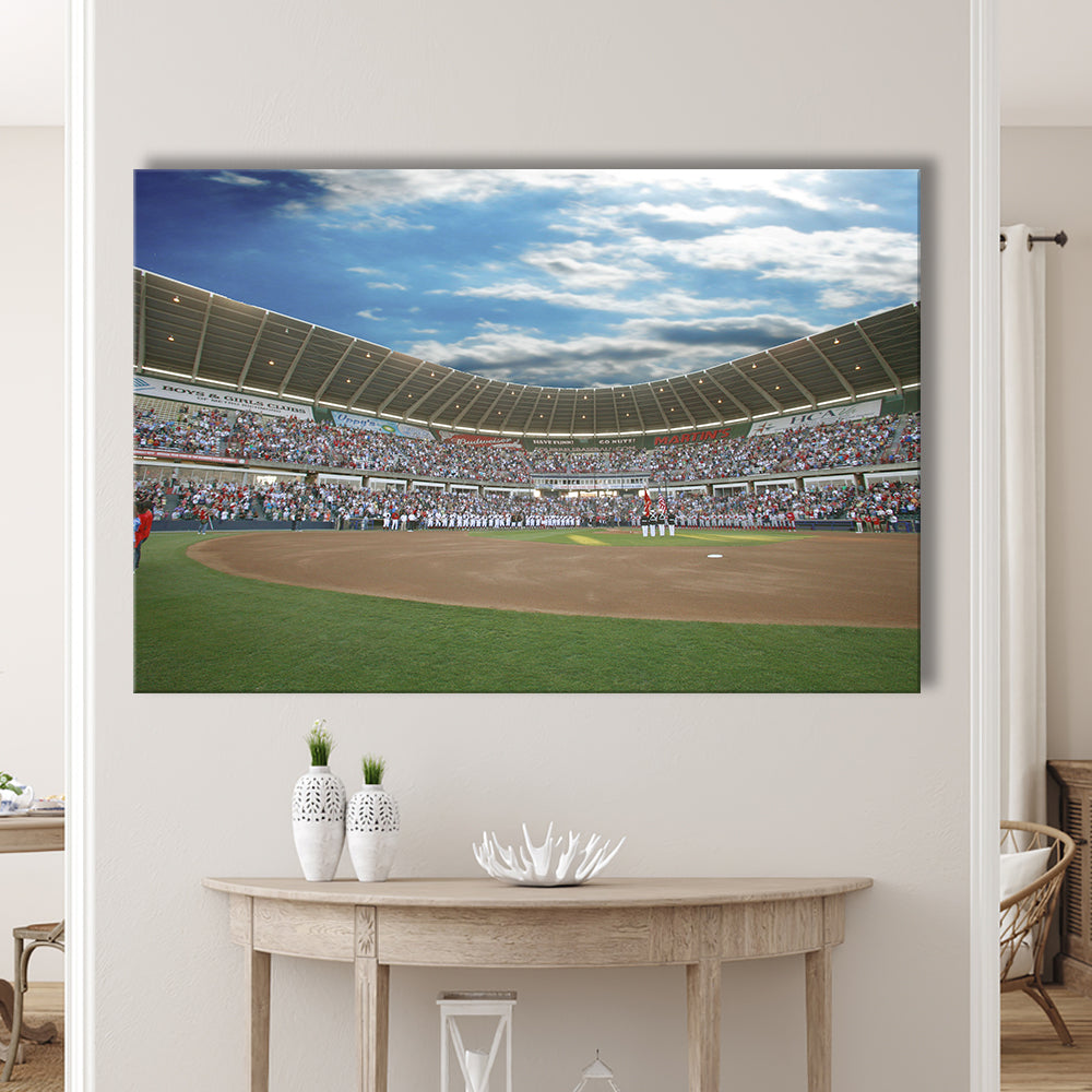 The Diamond Stadium in Virginia, Stadium Canvas, Sport Art, Gift for him, Man Cave Decor, Art Print, Canvas Print Wall Art