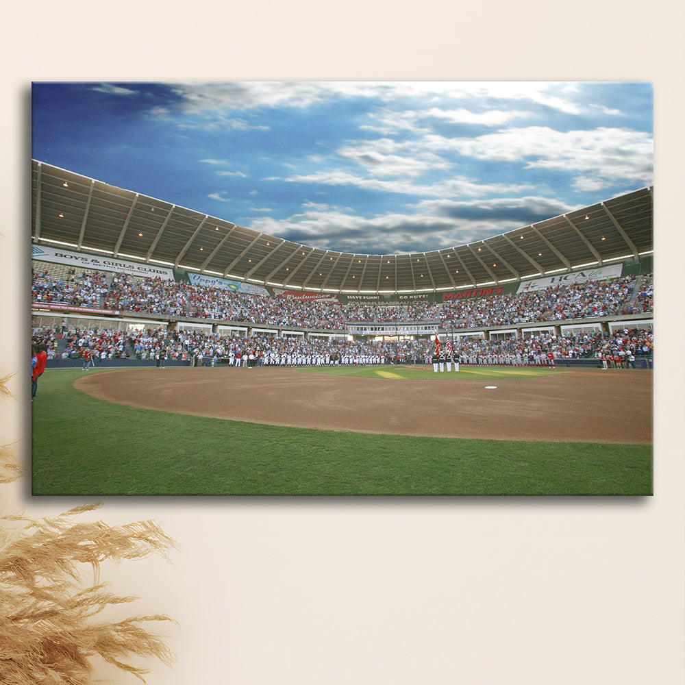 The Diamond Stadium in Virginia, Stadium Canvas, Sport Art, Gift for him, Man Cave Decor, Art Print, Canvas Print Wall Art