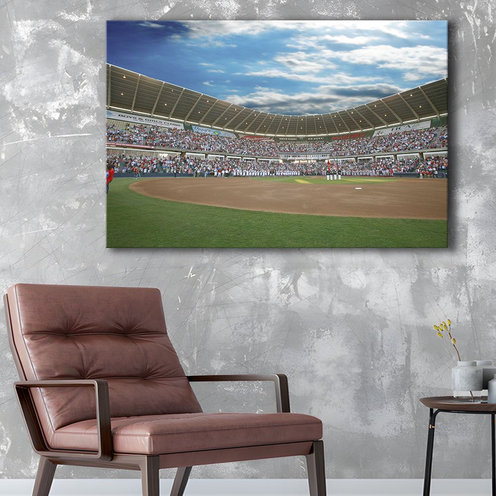 The Diamond Stadium in Virginia, Stadium Canvas, Sport Art, Gift for him, Man Cave Decor, Art Print, Canvas Print Wall Art