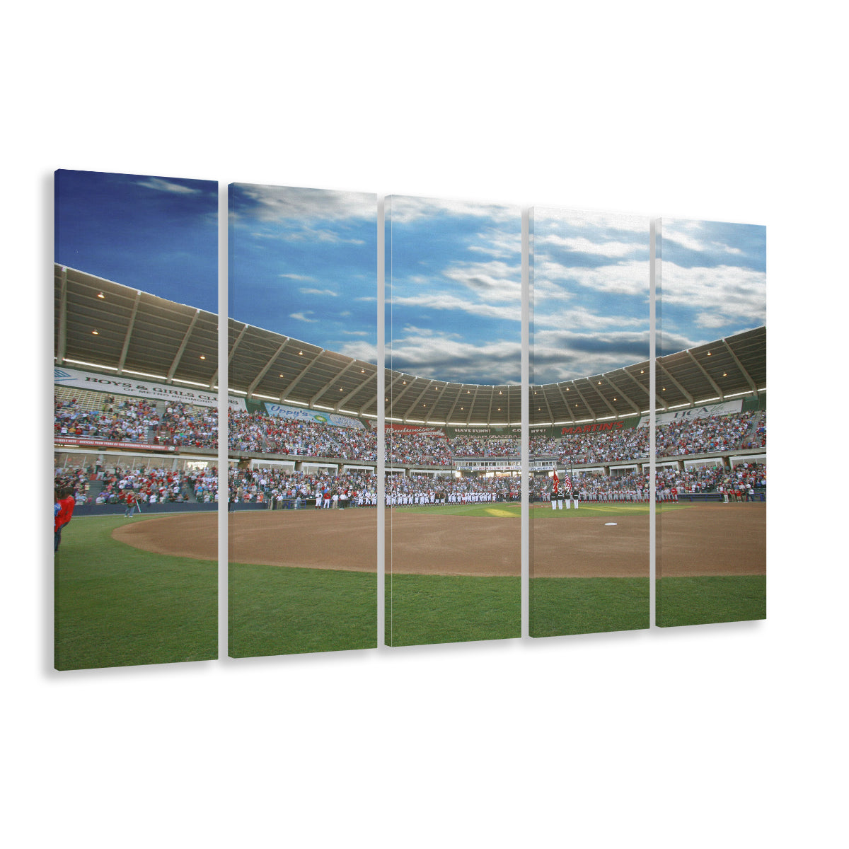 The Diamond Stadium in Virginia, Stadium Canvas, Sport Art, 5 Panel B, Extra Large Canvas, Canvas Print Wall Art