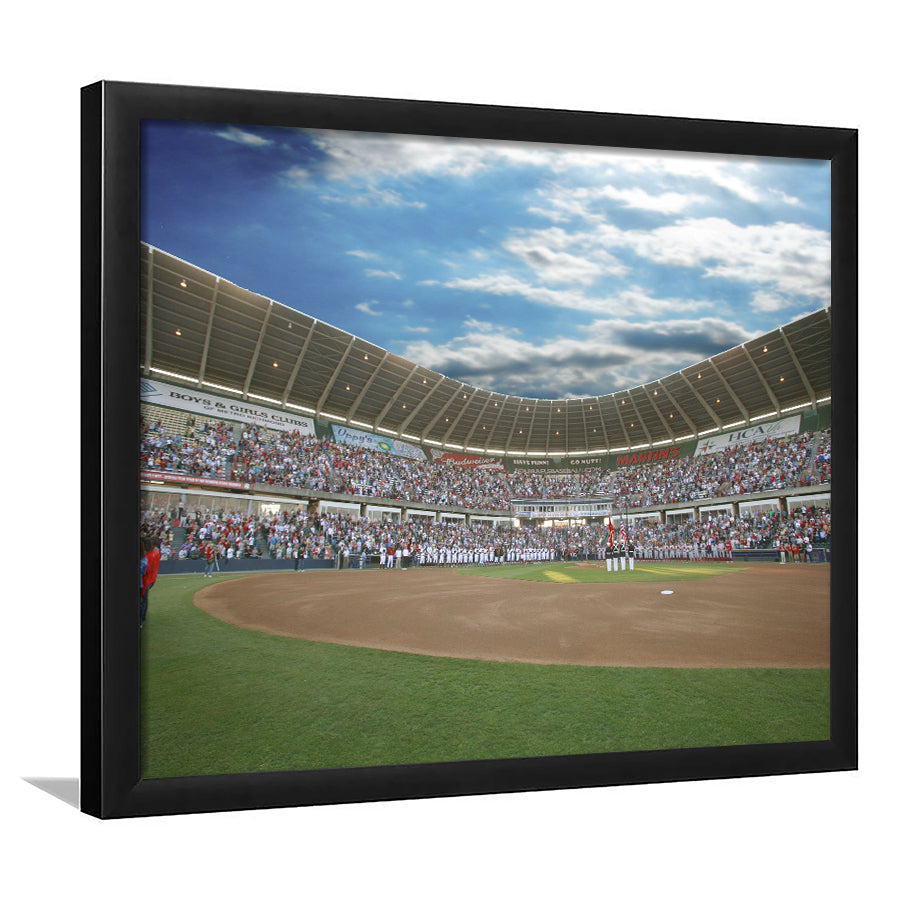 The Diamond Stadium in Virginia, Stadium Canvas, Sport Art, Gift for him, Framed Art Print Wall Decor, Picture Framed