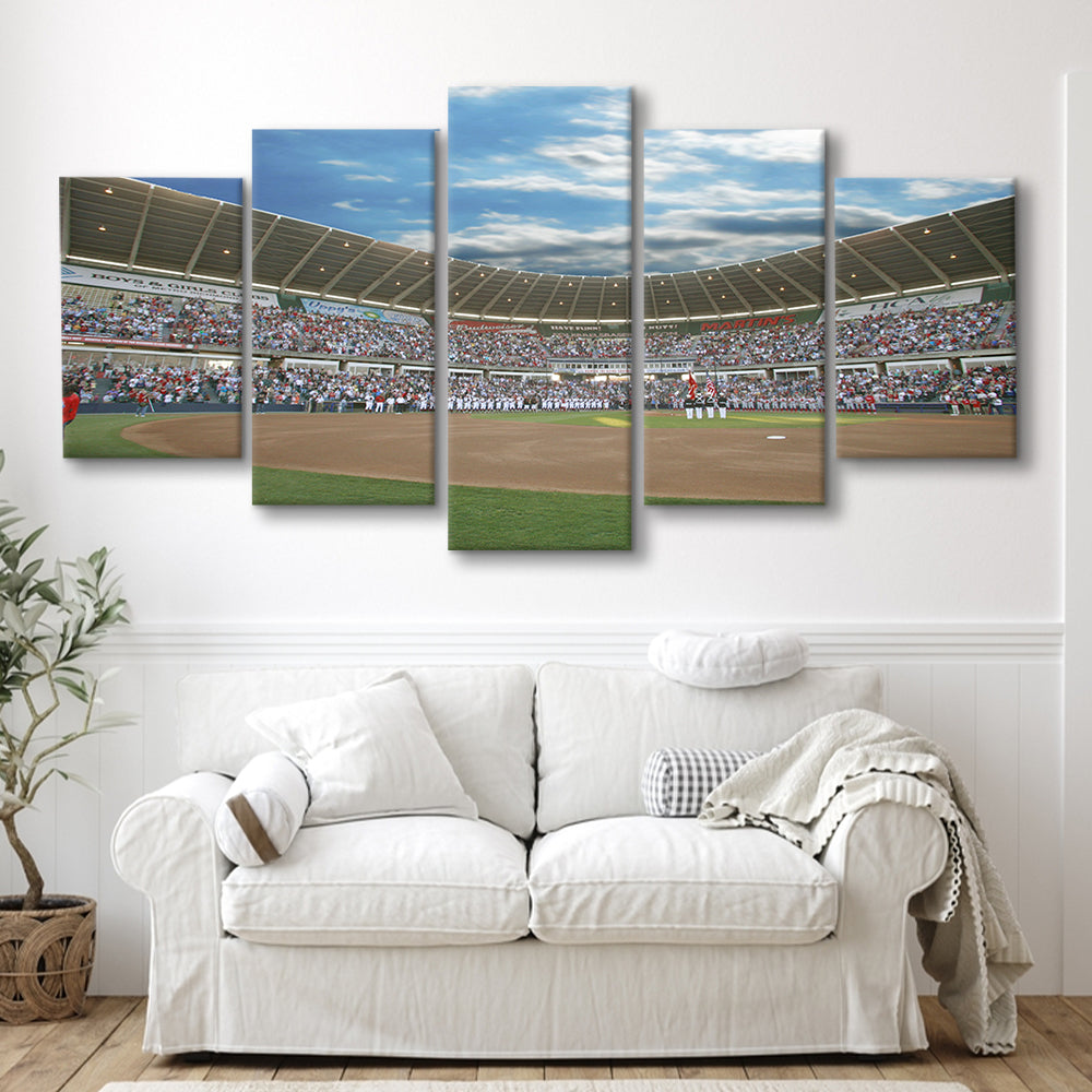 The Diamond Stadium in Virginia, Stadium Canvas, Sport Art, Gift for him, 5 Panel, Large Canvas, Canvas Print Wall Art