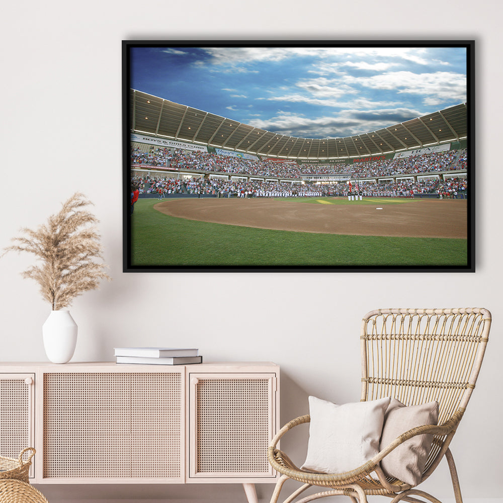 The Diamond Stadium in Virginia, Stadium Canvas, Sport Art, Framed Canvas Print Wall Art, Floating Frame