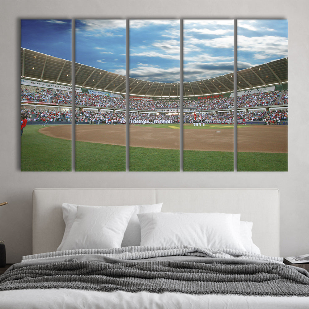 The Diamond Stadium in Virginia, Stadium Canvas, Sport Art, 5 Panel B, Extra Large Canvas, Canvas Print Wall Art