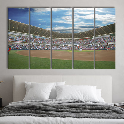 The Diamond Stadium in Virginia, Stadium Canvas, Sport Art, 5 Panel B, Extra Large Canvas, Canvas Print Wall Art