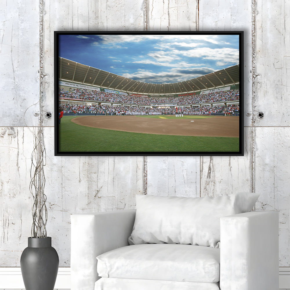 The Diamond Stadium in Virginia, Stadium Canvas, Sport Art, Framed Canvas Print Wall Art, Floating Frame