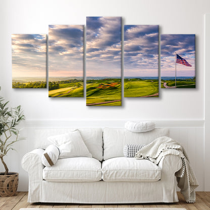 The Donald Ross Course At French Lick, Golf Art Print, 5 Pieces Mixed Canvas Print Wall Art
