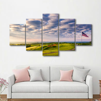 The Donald Ross Course At French Lick, Golf Art Print, 5 Pieces Mixed Canvas Print Wall Art