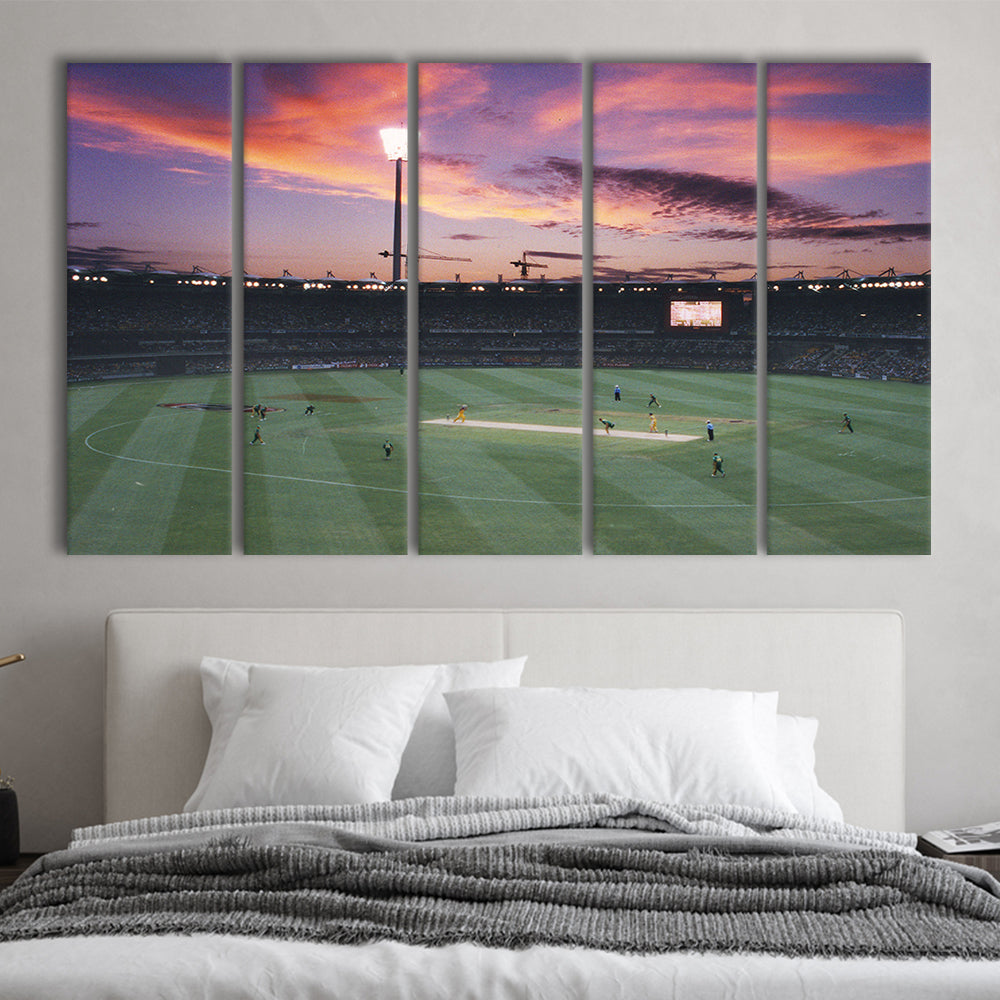 The Gabba Stadium, Stadium Canvas, Sport Art, 5 Panel B, Extra Large Canvas, Canvas Print Wall Art