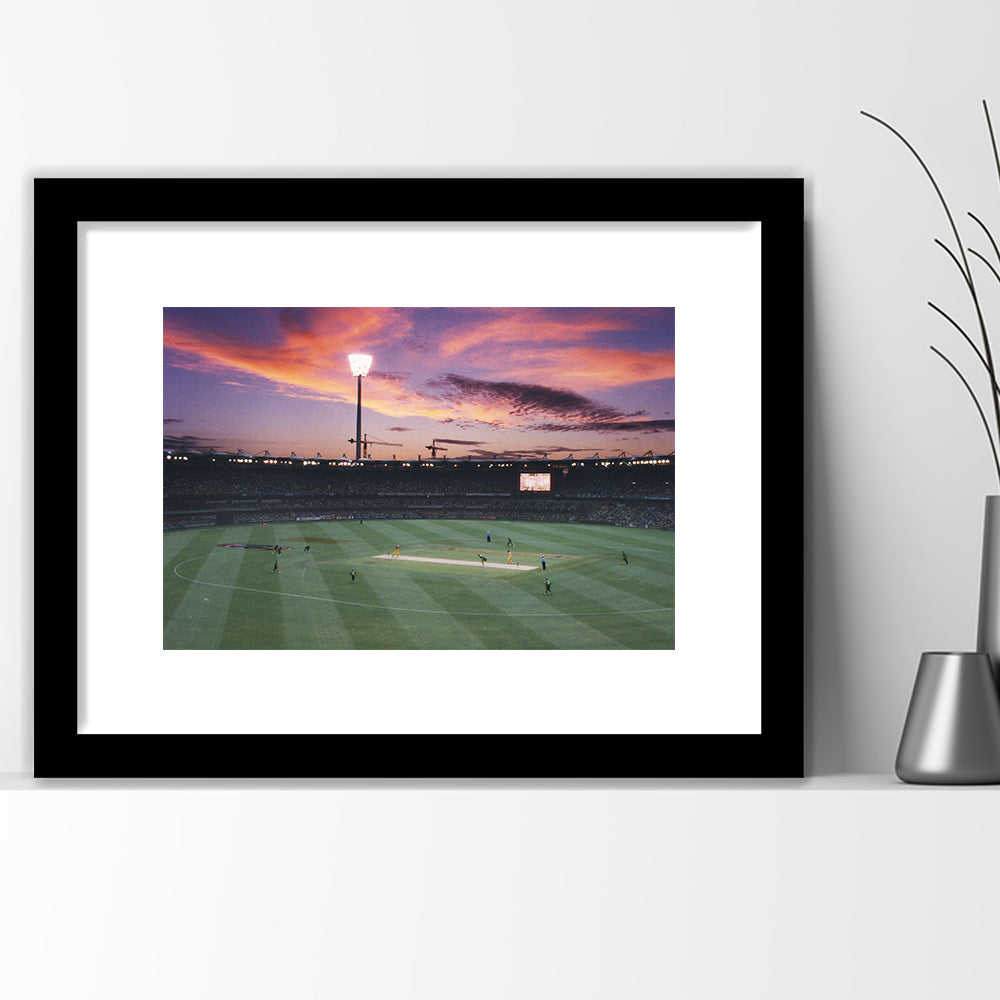The Gabba Stadium, Stadium Canvas, Sport Art, Gift for him, White Border Framed Art Print Wall Decor