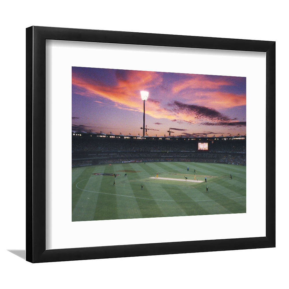 The Gabba Stadium, Stadium Canvas, Sport Art, Gift for him, White Border Framed Art Print Wall Decor