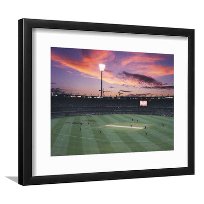 The Gabba Stadium, Stadium Canvas, Sport Art, Gift for him, White Border Framed Art Print Wall Decor