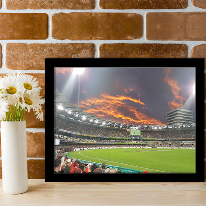The Gabba at Sunset, Stadium Canvas, Sport Art, Gift for him, Framed Art Print Wall Decor, Picture Framed