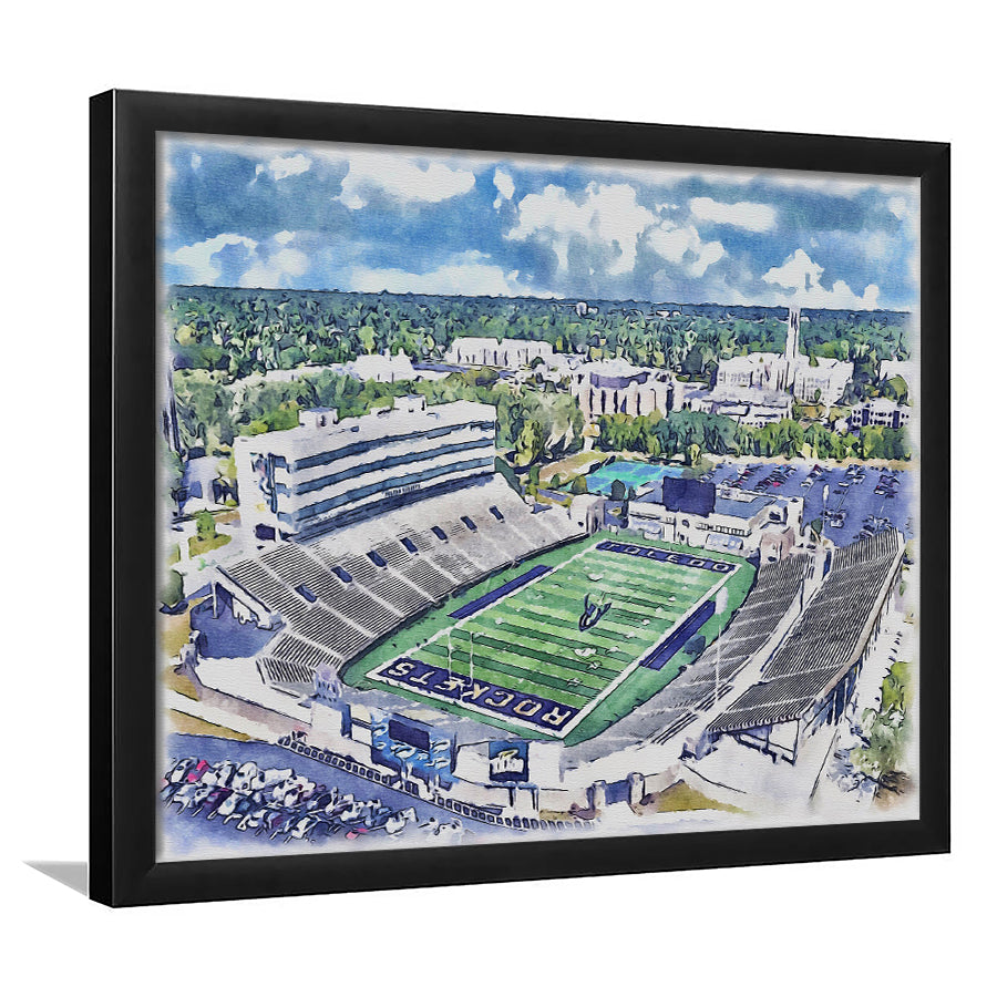The Glass Bowl WaterColor, Toledo Ohio Watercolor, Sport Gift Art, Framed Art Print Wall Decor
