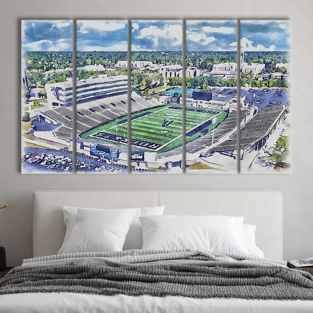 The Glass Bowl WaterColor, Toledo Ohio Watercolor, Sport Art, Extra Large Canvas Print Wall Art