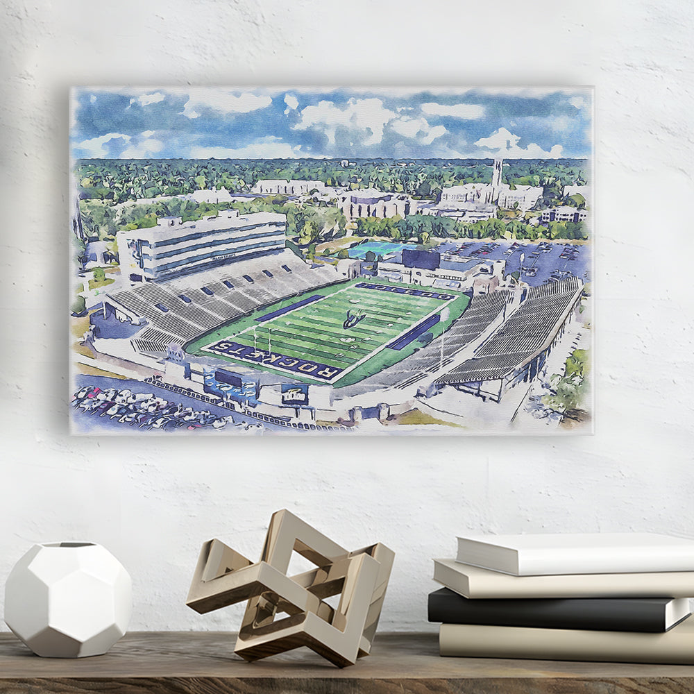 The Glass Bowl WaterColor, Toledo Ohio Watercolor, Sport Art, Gifts for him, Canvas Print Wall Art