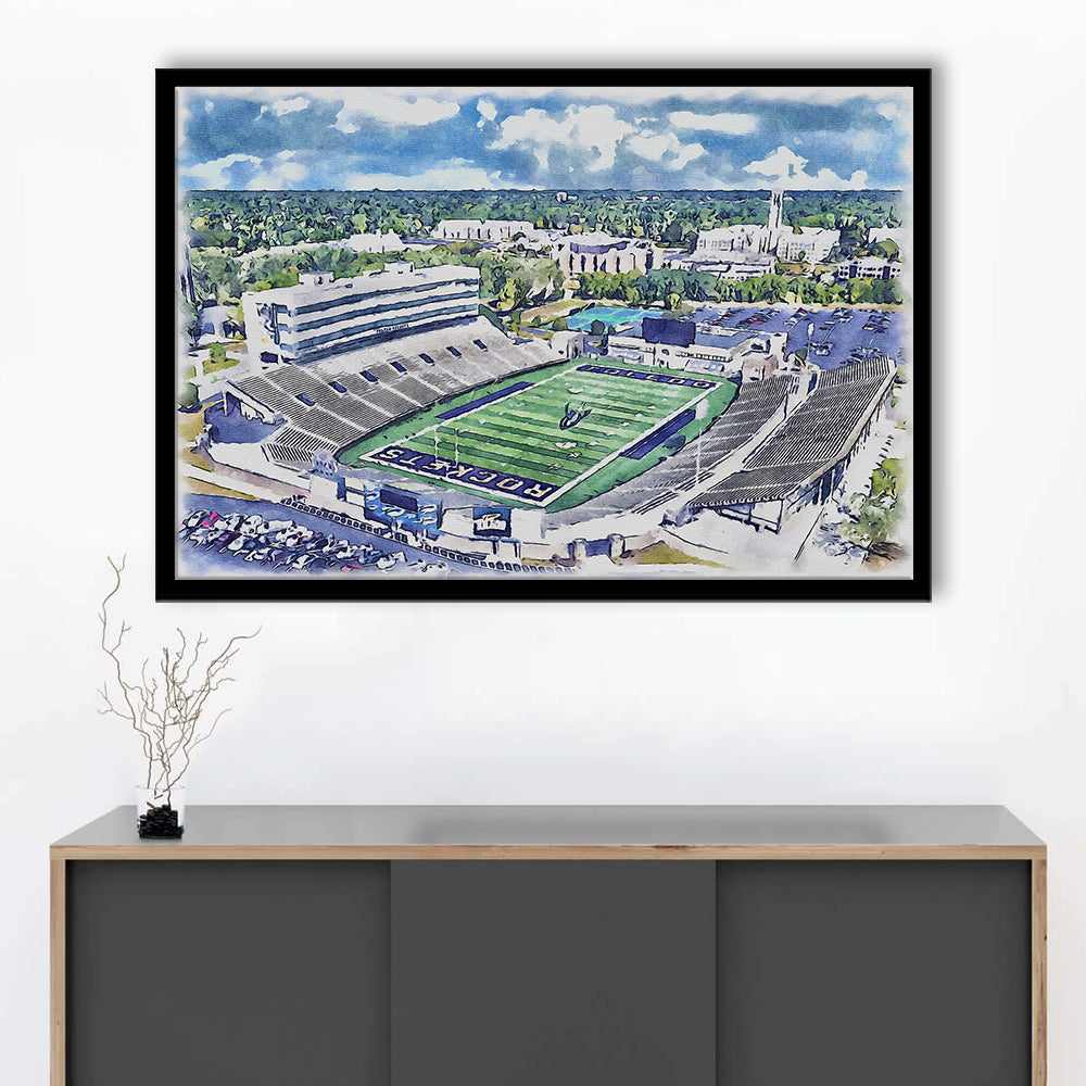 The Glass Bowl WaterColor, Toledo Ohio Watercolor, Sport Gift Art, Framed Art Print Wall Decor