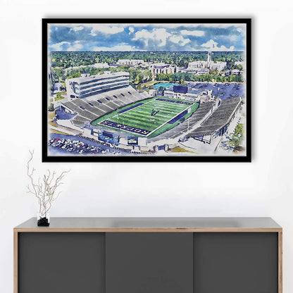 The Glass Bowl WaterColor, Toledo Ohio Watercolor, Sport Gift Art, Framed Art Print Wall Decor