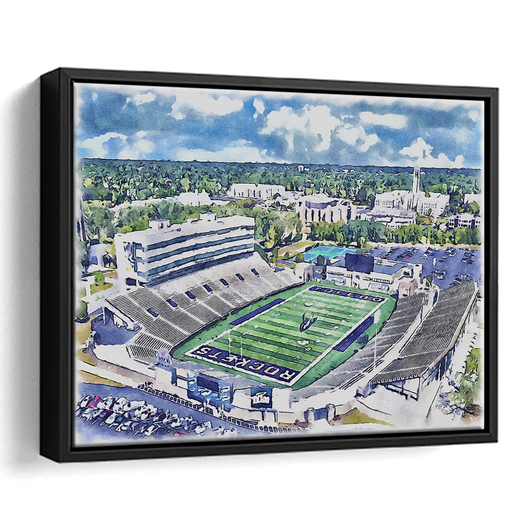 The Glass Bowl WaterColor, Toledo Ohio Watercolor, Sport Gift Art, Framed Canvas Print Wall Art