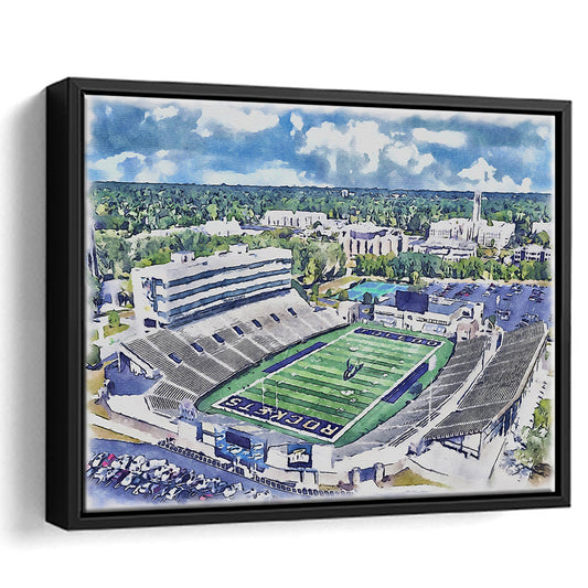 The Glass Bowl WaterColor, Toledo Ohio Watercolor, Sport Gift Art, Framed Canvas Print Wall Art
