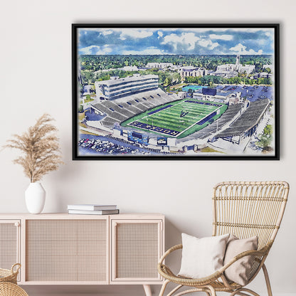 The Glass Bowl WaterColor, Toledo Ohio Watercolor, Sport Gift Art, Framed Canvas Print Wall Art