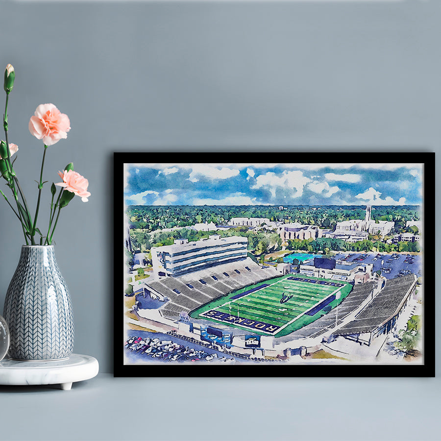 The Glass Bowl WaterColor, Toledo Ohio Watercolor, Sport Gift Art, Framed Art Print Wall Decor