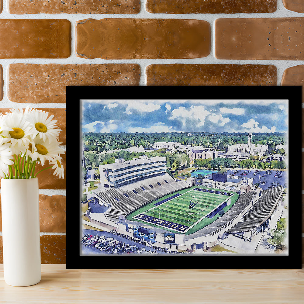 The Glass Bowl WaterColor, Toledo Ohio Watercolor, Sport Gift Art, Framed Art Print Wall Decor